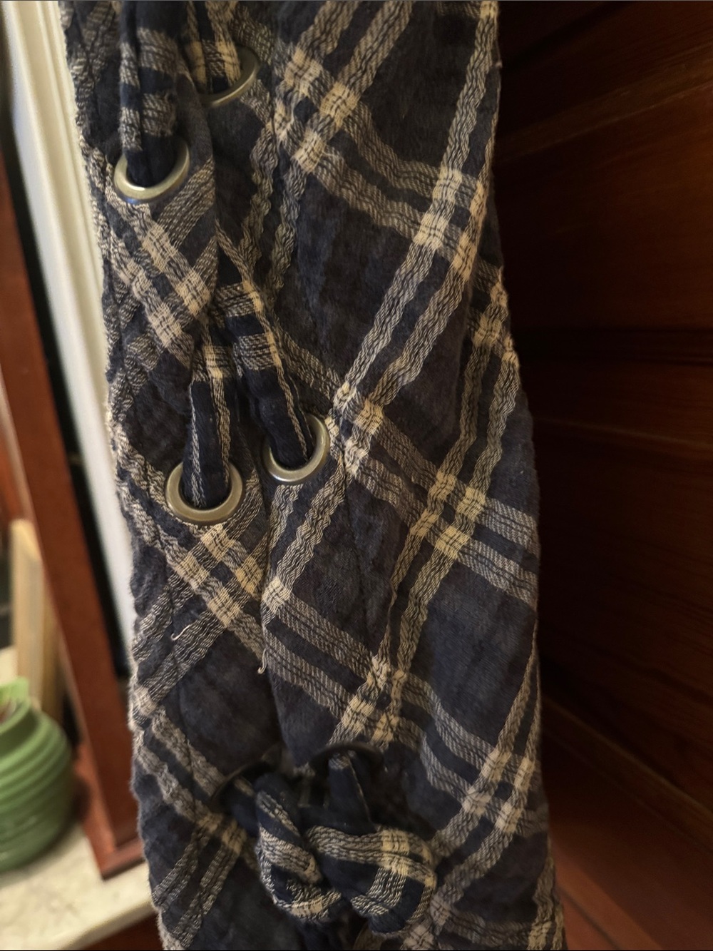Free People Navy & White Plaid Button-Down Shirt - Picture 2 of 4